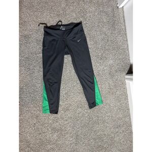 Nike Dri-FIT Womens Running Leggings Zipper Pocket Crop Tights Sz S *Flawed*